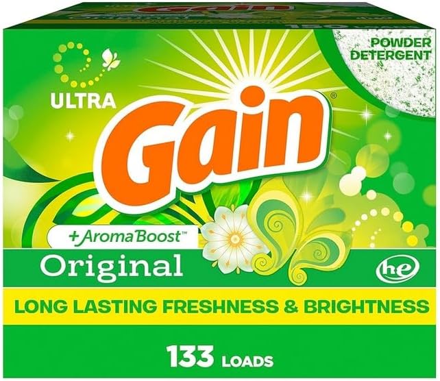 Gain Powder Laundry Detergent, Original Scent, 133 Loads, 123 OZ