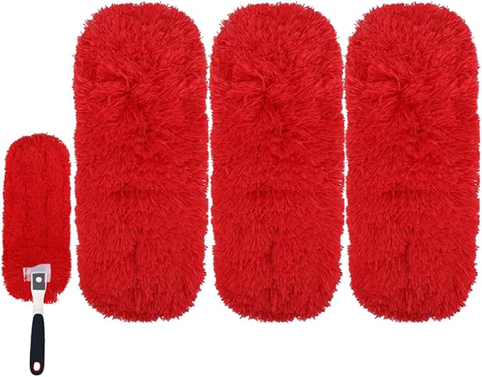 Reusable Microfiber Duster Refills Compatible with OXO & MR.SIGA Duster - Washable Duster for Household Cleaning Dusting Furniture Blind Ceiling Fan 3Pack (Handle NOT Included)