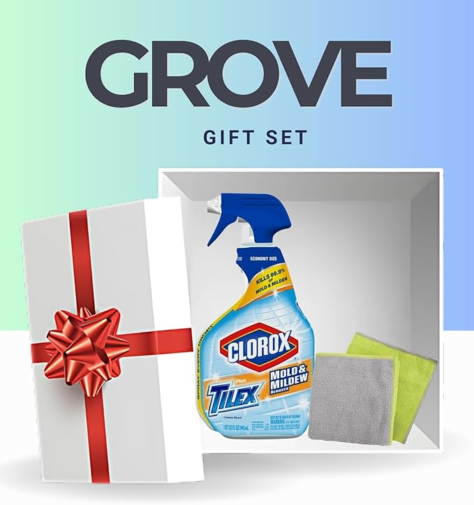 Plus Tilex Remover With Bleach 32 Oz Bundle With Microfiber Cleaning Cloth For Bathroom Surface Spray Routines & Stain-Lifting Tasks — Gift Set (2 Items)