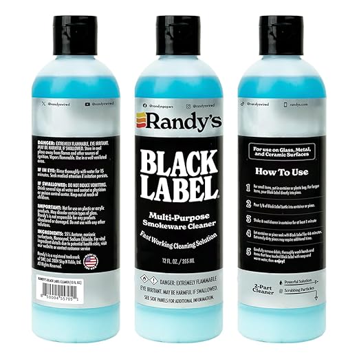 Randy's Black Label Cleaner - (12 fl oz) - Best Multipurpose Surface Cleaning Solution for Glass Tops, Metal and Ceramic Surfaces - Glass Top Cleaner for Streak-Free Finish - 1-Pack