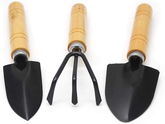 Bonsai Set 10 PCS-Mini Gardening Tools Kit for Indoor Outdoor Bonzai Include Pruner, Fold Scissors, Mini Rake, Tweezers, Cleaning Brush