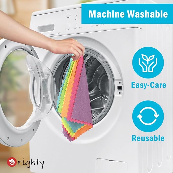 Orighty Microfiber Cleaning Cloth, 10 Pack Highly Absorbent Cleaning Rags, Household Cleaning Supplies, Reusable Lint Free Cloths Microfiber Rag for House, Kitchen, Car Care, 12x11 inch, Multicolor