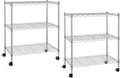 YSSOA 3-Tier Heavy Duty Storage Shelves 750Lb Capacity, 24.02" D x 13.78" W x 21.97" H Shelving Unit for Pantry, Garage, Laundry and Kitchen, Chrome, 2 Pack