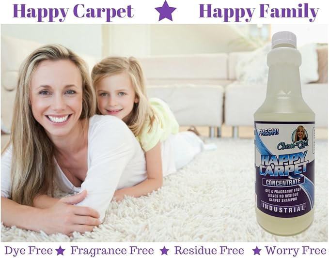 Premium Concentrate Carpet Shampoo, Removes Stains & Odors from Rugs, Mats & Upholstery, Deep Pet Spot Cleaner, Bissell & Hoover Steam Compatible | 1 Quart