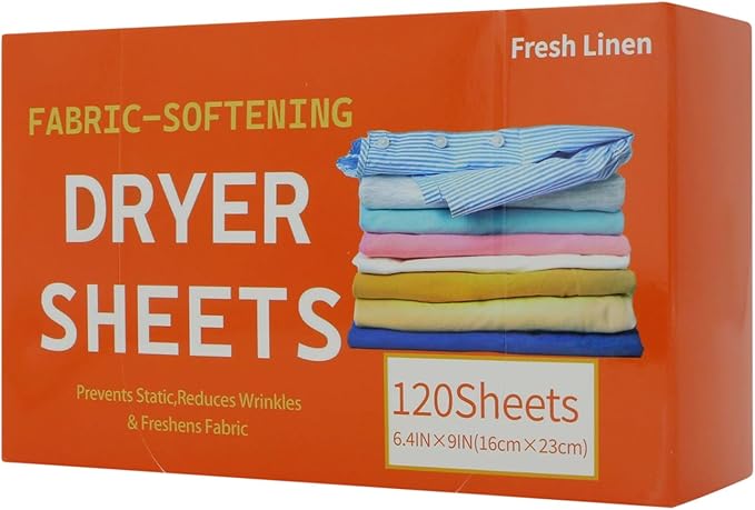 Fabric Softener Sheets, Delicate Fabric Care, 1 Box (120pcs), Laundry Softening Sheet, Static Reducing Sheets, Long Lasting Fragrance, For Dryer Apartment Washer Laundry