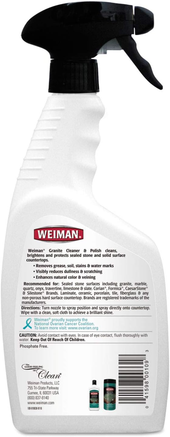Granite Cleaner and Polish, Citrus Scent, 24 oz Bottle
