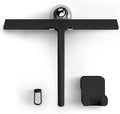 GÜTEWERK Silicone Shower Squeegee for Glass Doors & Mirrors with Stainless Steel Core, Streak-Free & No-Squeak Window Cleaning, 3-in-1 No-Drill Mount (Hook/Suction/Adhesive),Black, 11 Inches