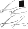 SPEEDWOX 4 Pcs Bonsai Tool Set Heavy Duty Bonsai Tree Kit bonsai pot Concave Cutter,Knob Cutter,Trunk Splitter,Bonsai Scissors Steel Ashinaga Scissors with a storage pouch for live horsetail plants