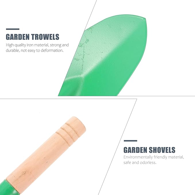 YARNOW 10 Pcs Wooden Handle Garden Trowels - Mini Shovels for Digging, Planting, Weeding, Transplanting - Ergonomic and Lightweight Gardening Tools