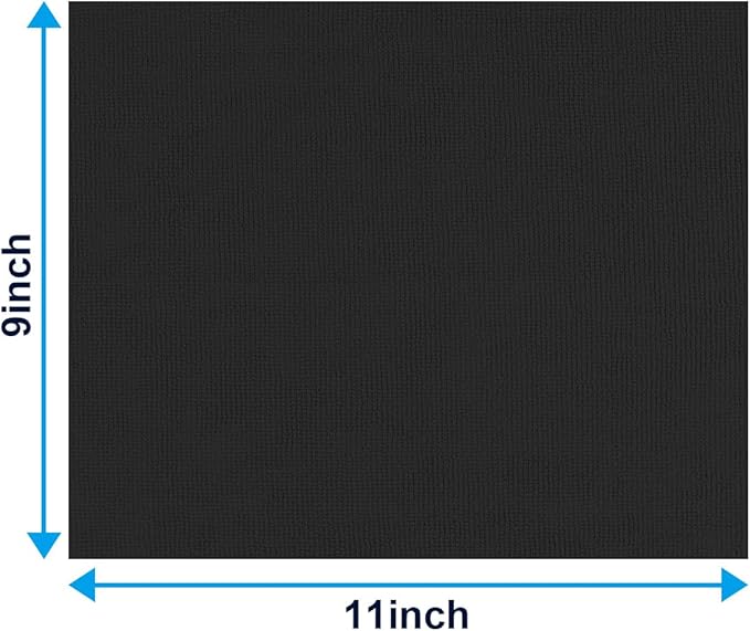 GLIMGLINT Black Microfiber Cleaning Cloth, 100 Pack Cleaning Rags, Lint-Free, Ultra Absorbent Reusable Paper Towels for Home, Kitchen, Car, Garage or Shop, Dish Rags, 11" x 9"