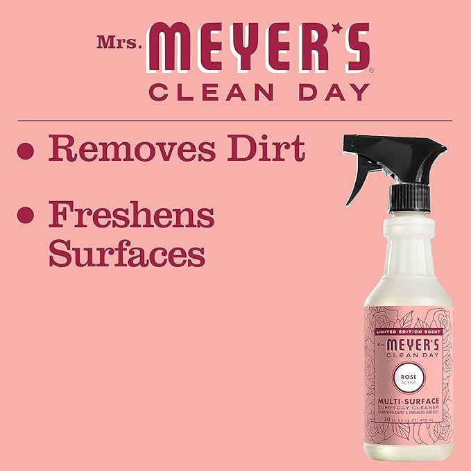 Mrs. MEYER'S CLEAN DAY All-Purpose Cleaner Spray, Limited Edition Rose, 16 fl. oz - Pack of 6