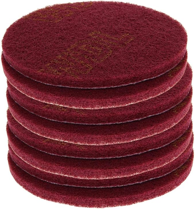 Utoolmart 5 Inch Scrubber Scouring Pads Scuffing Disc Hoop and Loop Surface Conditioning Disc Red 8Pcs
