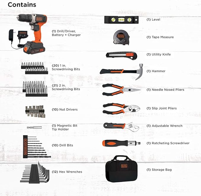 beyond by BLACK+DECKER Home Tool Kit with 20V MAX Drill/Driver, 83-Piece (BDPK70284C1AEV)