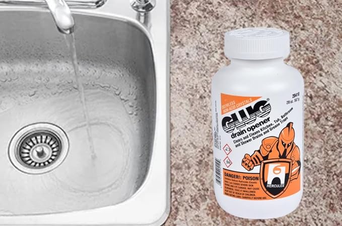 Oatey 20410 Hercules Glug Crystals Drain Opener, 20 oz (Pack of 3)