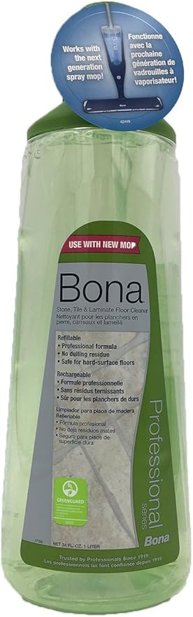 Bona Pro Series Wm700058006 Stone, Tile and Laminate Cleaner Cartridge for Spray Mop, 34-Ounce
