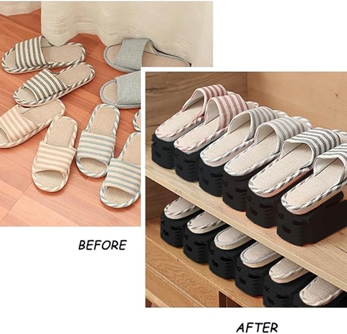Soerreo Shoe Slot Storage Box Adjustable Shoe Rack Save Space Suitable for High Low Heels, Sneakers and Sandals (20 Piece Set)