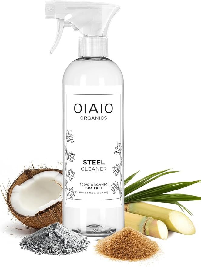 Non-Toxic Stainless Steel Cleaner - Natural Organic Ingredients that Truly Perform - 24oz - Light Coconut Scent