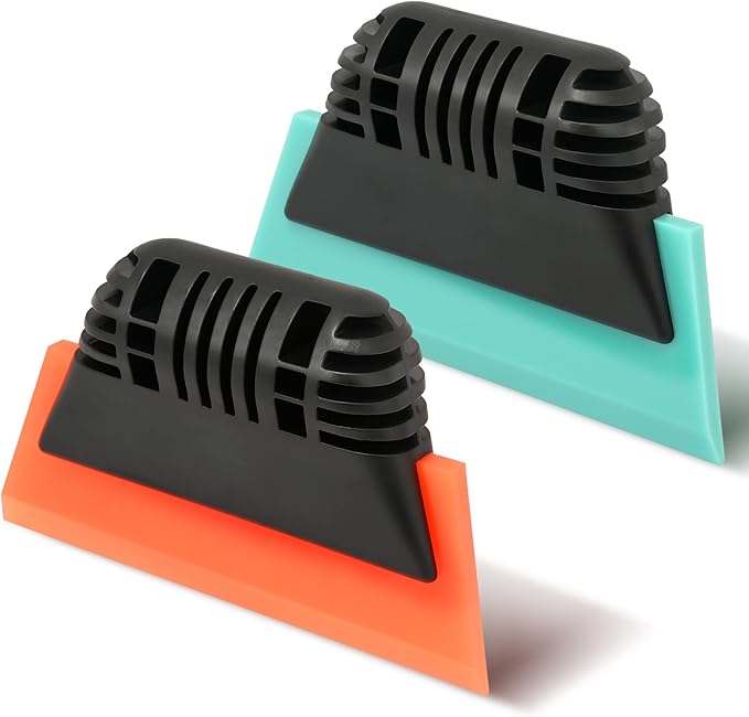 EHDIS Window Tint Tool 5-inch Rubber Window Squeegee 2PCS Non-Slip Handy Tint Squeegee for Window Tinting,Vinyl WrapApplicator Household Shower,Mirror,Glass Window Cleaning Water Wiper Turbo Scraper
