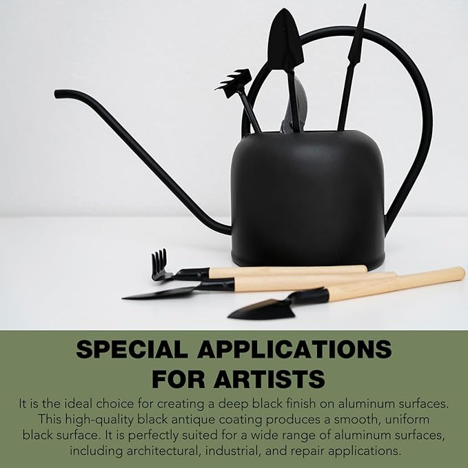 Professional Aluminum Black Metal Finish | Aluminum Black | Black Oxide Coating | Metal Blackening Solution for Restoring Scratched and Marred Areas | Fast-Drying Fast-Acting, 3.5 Fl oz.