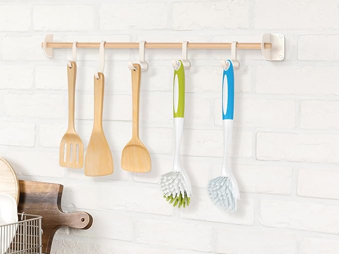 Dish Brush with Handle, Firm & Stiff Bristles Dish Scrubber for Pots, Pans & Sink Cleaning, 20 Bulk Pack