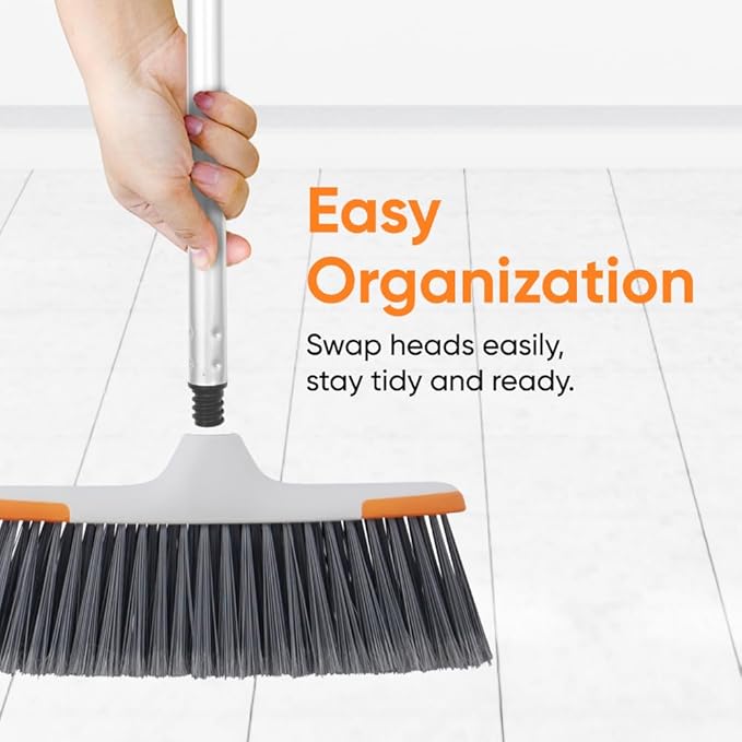 Superio Lightweight Essential Household Broom Head (Gray)