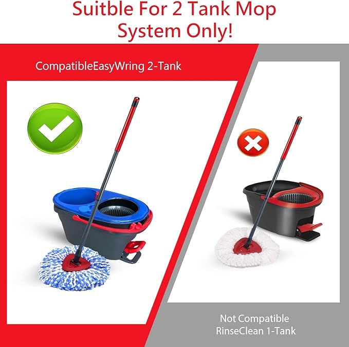 Spin Mop Scrub Brush Replacement Head and Base Compatible with O-Cedar RinseClean 2 Tank System, Floor Scrubber Brush Triangle Hard Bristle Cleaning Brush for Bathroom Kitchen Pool, Garage, Patio