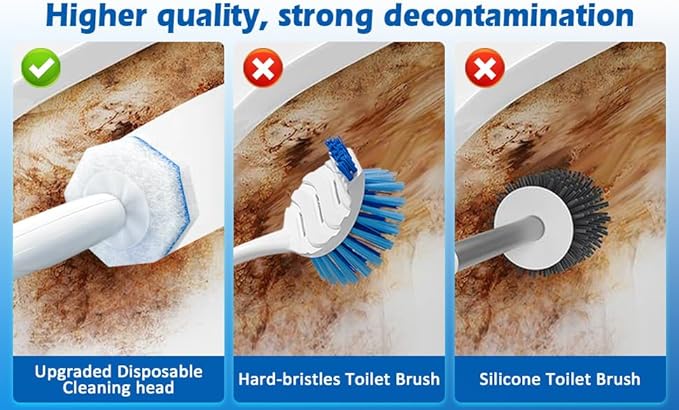 Disposable Toilet Wand Refills, Toilet Bowl Cleaner Scrubbing Pads, 30 Ct