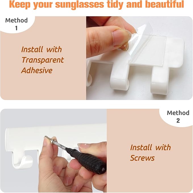 2 Pack Necklace Holder - Hanging Jewelry Organizer, Self-Adhesive, Wall Mount (White)
