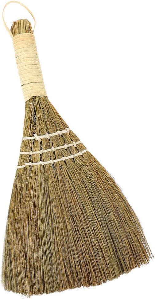 Sweeping Broom Palm Broom Small Natural Whisk Retro Vietnamese Sweeping Desk Cleaning Brush for Courtyard Garage Lobby Mall Market Sidewalks Decks