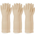 Reusable Waterproof Household Dishwashing Cleaning Rubber Gloves, Non-Slip Kitchen Glove (Ivory, XL (Pack of 3))