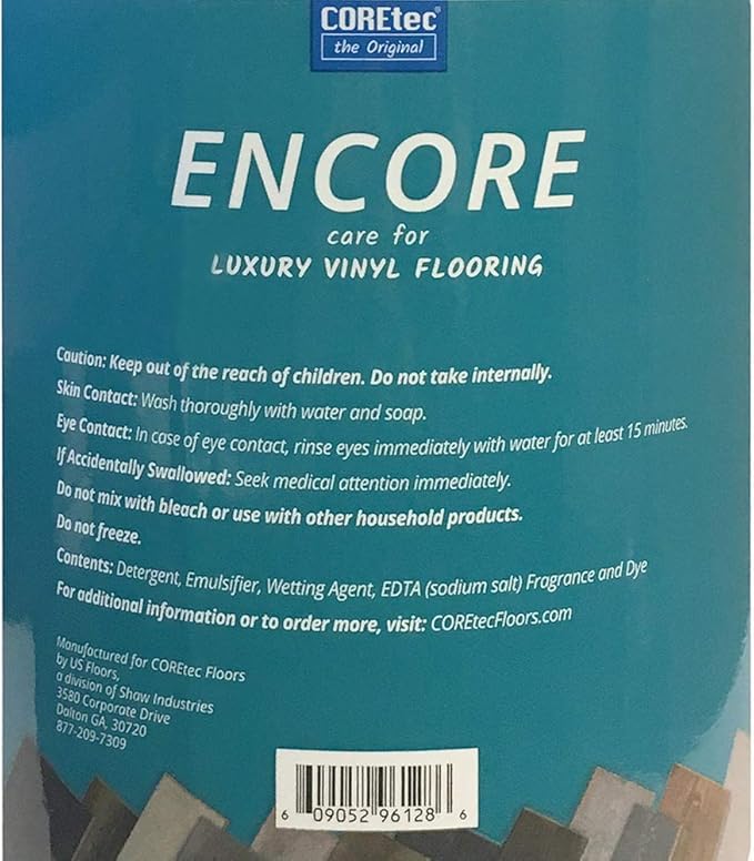 COREtec ENCORE 03Z77 Floor Cleaner Care for Luxury Vinyl Flooring Ready To Use 1 Gallon Refill