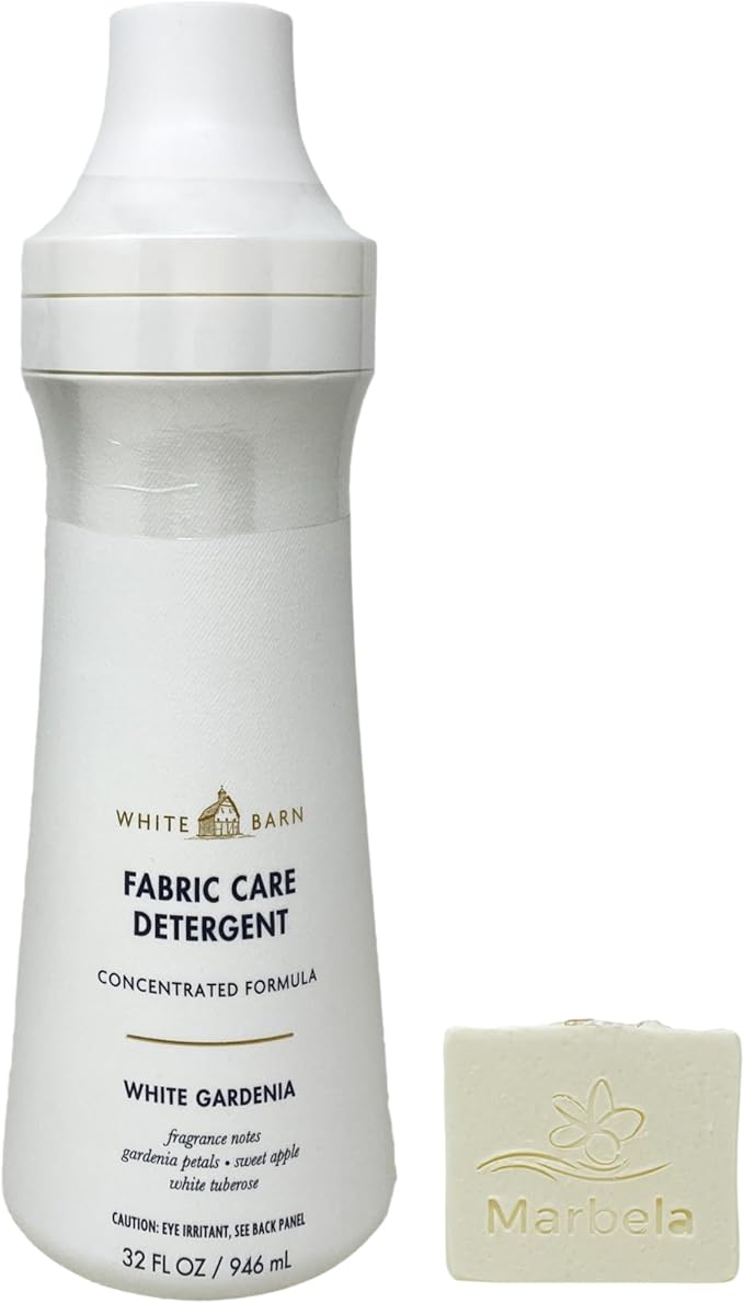 Bath & Body Works White Gardenia Fabric Care Laundry Detergent with a Natural Oats Bar Soap