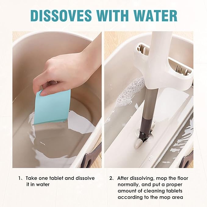 Floor Cleaner - Concentrate Multi-Surface Cleaner for Non Stubborn Stains, Daily Cleaning. Easy Use, for RV, Space Saving, Mild Scent, 60 loads (1 pack, fresh scent)