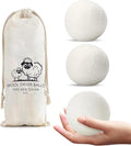 Wool Dryer Balls Laundry Reusable Wool Balls for Dryer Organic Premium New Zealand Wool Natural Fabric Softener Reduce Clothing Wrinkles Drying Clothes Faster Eco-Friendly 3 Pack XL
