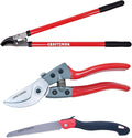 Shrub and Branch Pruning Bundle: Bypass Lopper, Bypass Pruner, and 8-Inch Folding Saw