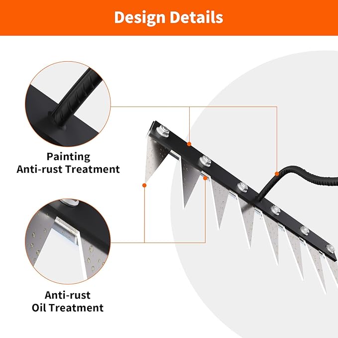 Iron Weeding Rake Without Handle (Assembled), 8 Teeth Iron Rakes for Gardening and Weedings, Heavy-Duty Carbon Steel Weed Rake or Weed Puller Tool for Yard, Lawn, Patio and Garden, Gloves Included