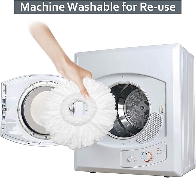6 Pack Mop Heads Replacements Washable Microfiber Spin Mop Refill Cleaning Supplies for Home, Office, Industrial and Commercial Use,Compatible with Hurricane,Mopnado Spin Mop