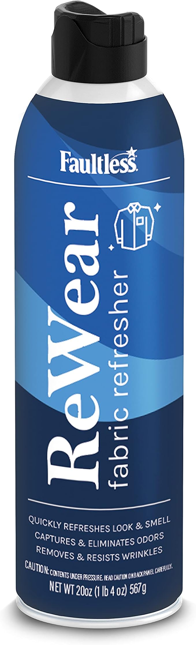Faultless ReWear Dry Wash Spray for Clothing – Wrinkle Remover, Fabric Refresher Spray, Captures Odors – Like Dry Shampoo for Clothes: Fresh Look W/Out Laundry, 20oz