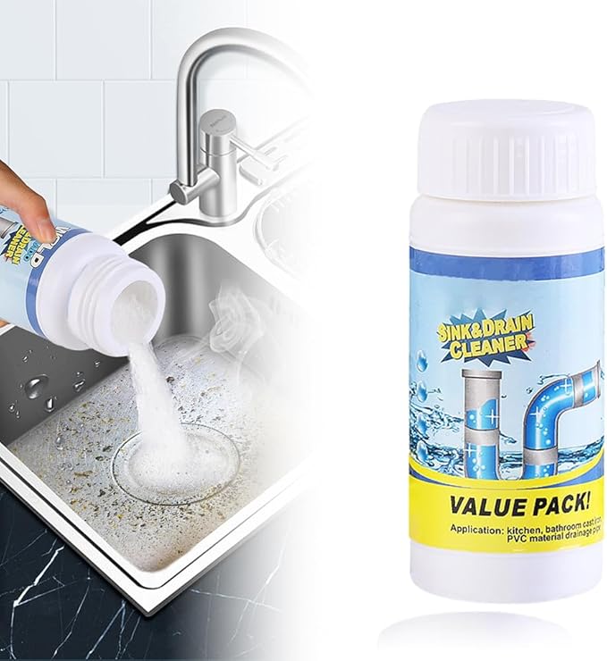 Sink and Drain Cleaner, 2026 New Sink Drain Cleaning Powder, Multi-functional Pipe Unclogging Solution for Kitchen and Bathroom, Fast Acting Clog Remover for Home Users (1pcs)