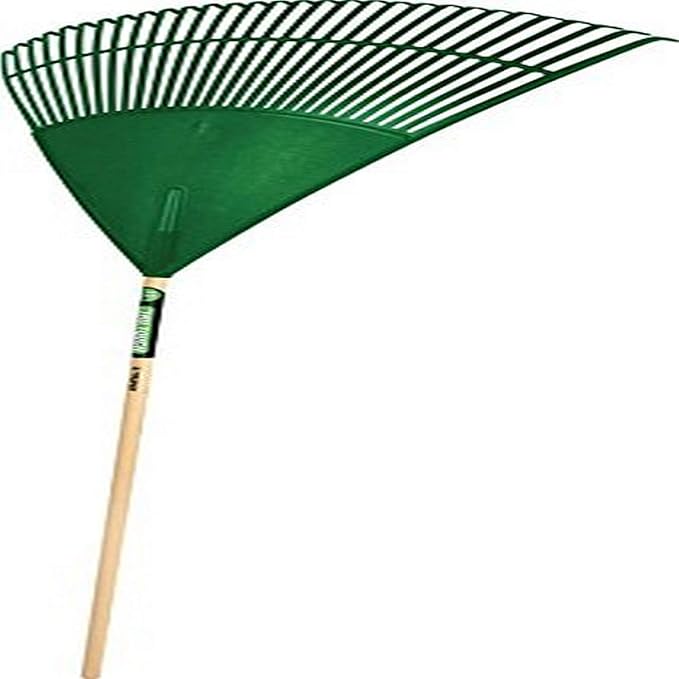 Truper 30476 Tru Tough Plastic Leaf Rake, 30-Inch Head, Wood Handle, 48-Inch