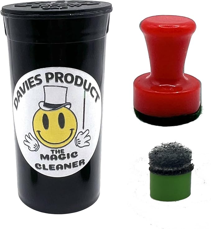 THE MAGIC CLEANER - The Magnetic Glass Cleaner for All Glass Devices, Water Pipes, Glass Pipes, and Unique Glasses - Reusable Scrubber Pads - Safe on Glass! - Resin Remover! (Red)