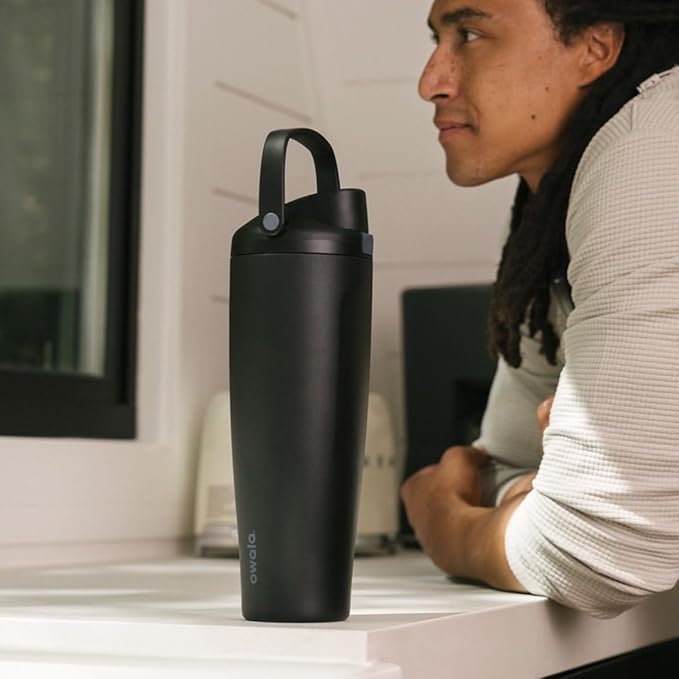 Owala FreeSip Sway Insulated Stainless Steel Water Bottle with Two-Way Spout, Built-In Straw and Bucket Handle, Made for Travel, School, and Sports, 40oz, BPA Free, Leak Proof, Dreamy Field