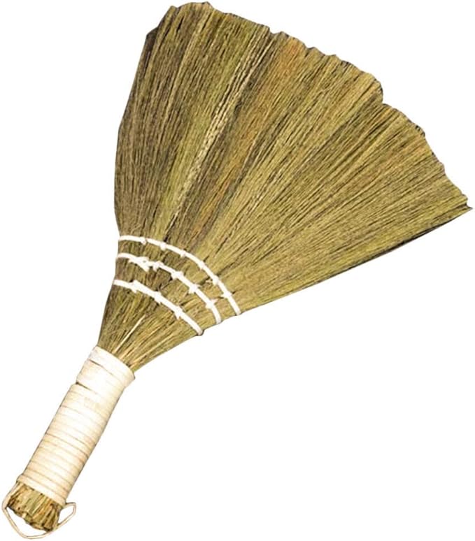 Sweeping Broom Palm Broom Small Natural Whisk Retro Vietnamese Sweeping Desk Cleaning Brush for Courtyard Garage Lobby Mall Market Sidewalks Decks
