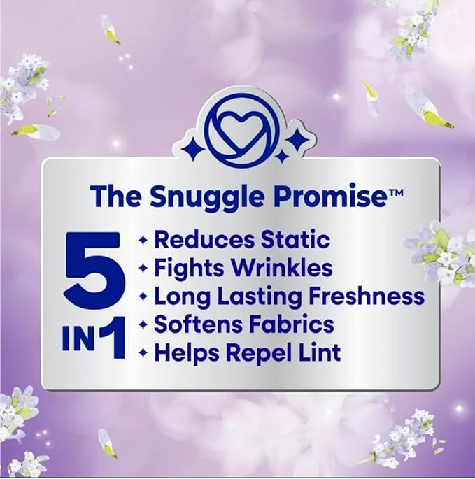 Snuggle Dryer Sheets (80 Sheets, Pack of 4, Lavender Breeze Soothing Comfort)