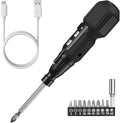 ORIA Electric Screwdriver Cordless, 12 in 1 Rechargeable Electric Screwdriver Set with 10 Bits and 1/4 inch Bit Holder, Power Repair Tool Kit with LED Lights, Charging Cable, for Phones,Toys, PC