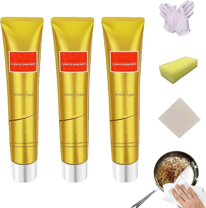 2023 New All Metal Polish Cream,Metal Polishing Paste,Multifunction Rust Remover For Kitchen Stainless Steel/Aluminum/Brass/Copper (3pcs)