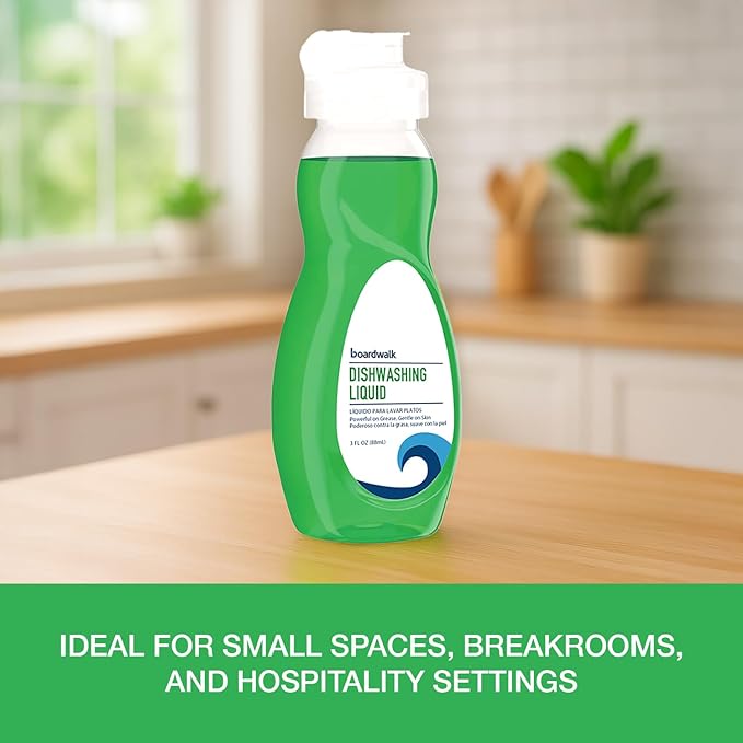 Boardwalk Dishwashing Liquid, Travel Dish Soap, Fresh Scent, 3 fl Ounce Bottle, Case of 72 Bottles