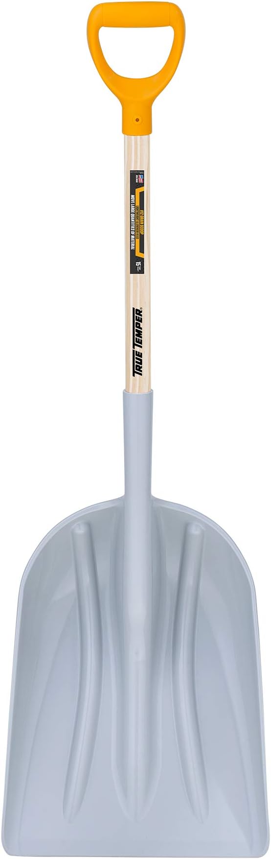 True Temper 1680700 Poly Scoop with Hardwood Handle and D-Grip