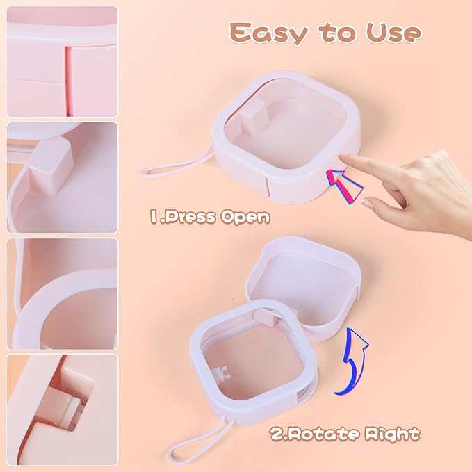Hair Tie Organizer, Small Portable Hair Accessories Storage Can Be Stackable Or Hung On The Wall, Small Items Holder Hair Tie Organizer for Jewelry Hair Stuff Hair Clip Hair Tie Cotton Swab Desktop