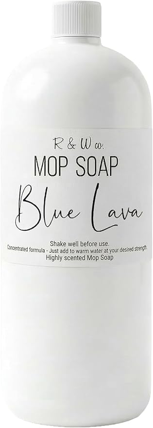 R&W CO. Original 32 oz Premium Mop Soap Blue Lava Scented, Gentle Floor Cleaner for all Surfaces, Non-Toxic, Pet and Skin Safe Formula, Streak-Free Shine